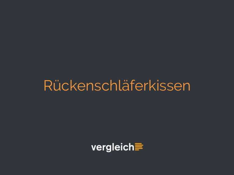 Rückenschläferkissen